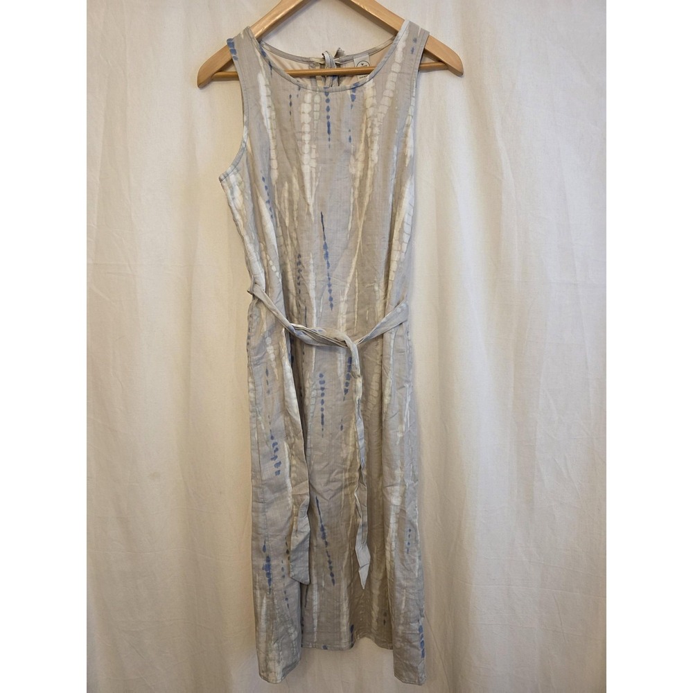 Paper Crane Dress Womens Small Gray Tie Dye Sleeveless Belted Sundress Boho